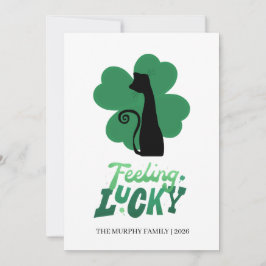 Tarjeta Festiva Elegant Simple Shamrock Photo St. Patrick's Day