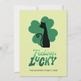 Tarjeta Festiva Elegant Simple Shamrock Photo St. Patrick's Day