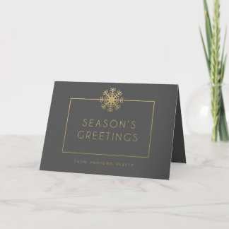 Tarjeta Festiva Elegant Snowflake Business Holiday Greeting Card