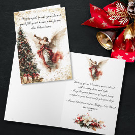 Tarjeta Festiva Elegant Vintage Christmas Angel