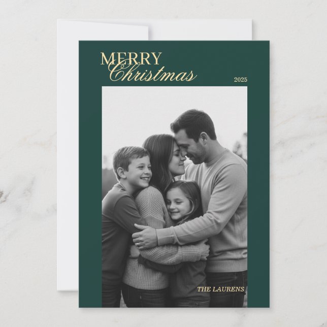 Tarjeta Festiva Elegant vintage Tartan Plaid Holiday Card (Anverso)