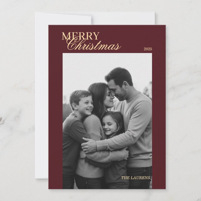 Tarjeta Festiva Elegant vintage Tartan Plaid Holiday Card (Anverso)