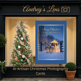 Tarjeta Festiva Elegant Winter Carriage Christmas