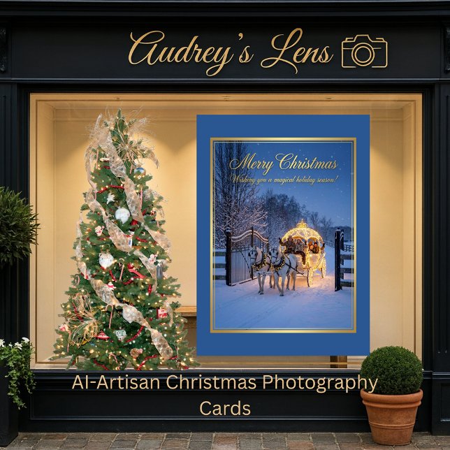 Tarjeta Festiva Elegant Winter Carriage Christmas (Subido por el creador)