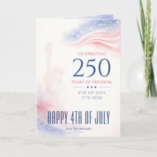 Tarjeta Festiva Elegante 250º Día de la Independencia de Estados U