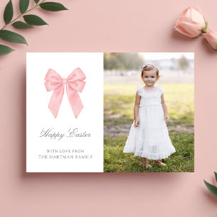 Tarjeta Festiva Elegante acuarela Coquette Bow Foto de Pascua