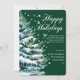 Tarjeta Festiva Elegante acuarela Evergreen Corporate Holiday