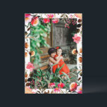 Tarjeta Festiva Elegante acuarela Floral Verdor Foto Rojo Rosa<br><div class="desc">Elegante tarjeta de vacaciones de foto personalizada con color rosa y rojo acuarela Floral</div>