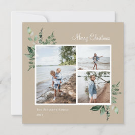 Tarjeta Festiva Elegante acuarela Foto de vegetación botánica