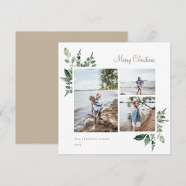 Tarjeta Festiva Elegante acuarela Foto de vegetación botánica