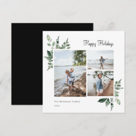 Tarjeta Festiva Elegante acuarela Foto de vegetación botánica