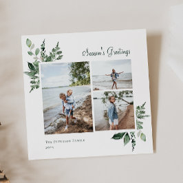 Tarjeta Festiva Elegante acuarela Foto de vegetación botánica