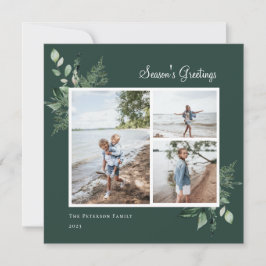 Tarjeta Festiva Elegante acuarela Foto de vegetación botánica