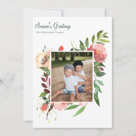 Tarjeta Festiva Elegante acuarela Foto florística botánica