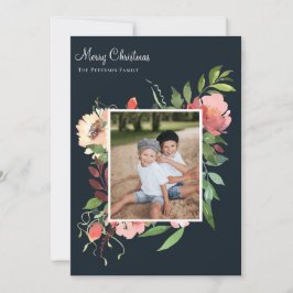 Tarjeta Festiva Elegante acuarela Foto florística botánica