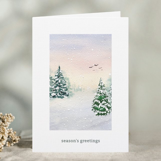 Tarjeta Festiva Elegante acuarela invierno de temporada de inviern (Subido por el creador)