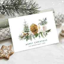 Elegante acuarela Merry Christmas Composition