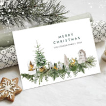 Elegante acuarela Merry Christmas Composition