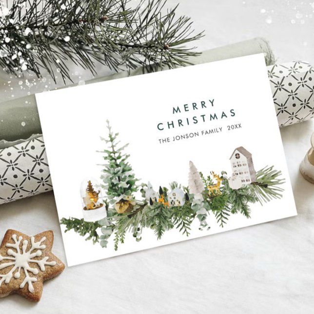 Tarjeta Festiva Elegante acuarela Merry Christmas Composition (Subido por el creador)