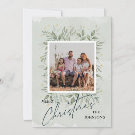 Tarjeta Festiva Elegante acuarela Navidades de fotografía personal
