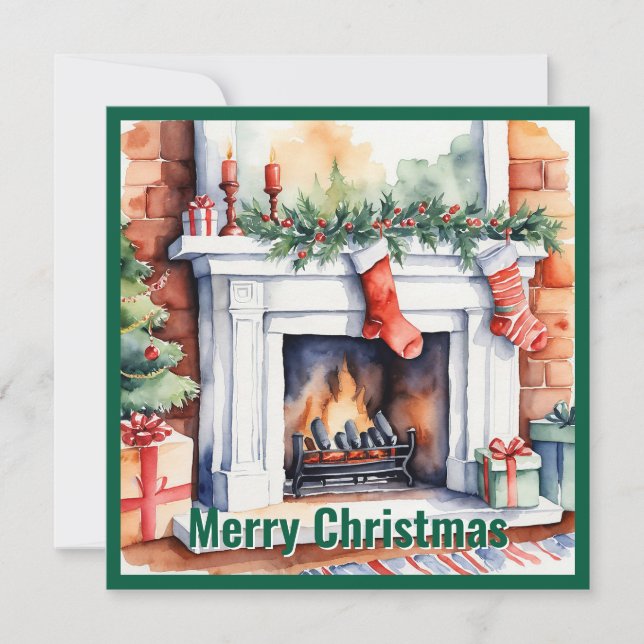 Tarjeta Festiva Elegante acuarela No Navidades de fotografía (Anverso)