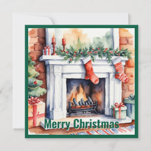 Tarjeta Festiva Elegante acuarela No Navidades de fotografía