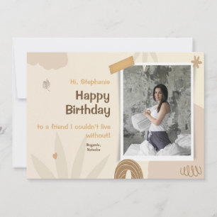 Tarjeta Festiva Elegante acuarela Personalizado foto feliz cumplea
