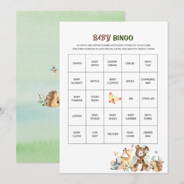 Tarjeta Festiva Elegante Acuarela Que La Aventura Empiece Bebé Sh (Anverso / Reverso)