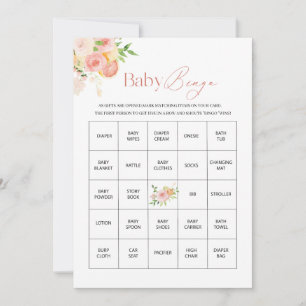 Tarjeta Festiva Elegante acuarelaCitrus Baby Shower Floral rosa