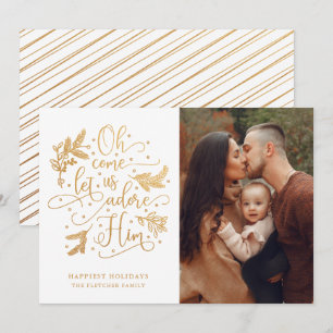 Tarjeta Festiva Elegante Adore Him   Navidades de fotografía   Bla