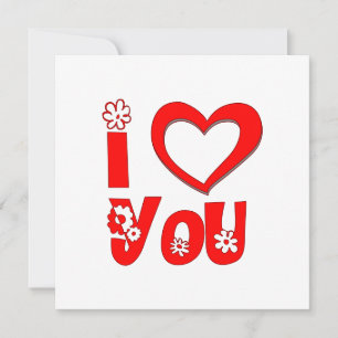 Tarjeta Festiva Elegante Almohadón de Tirar I Love You Rojo Mini