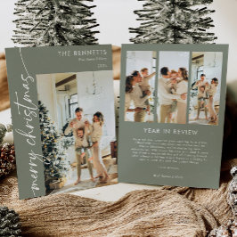 Tarjeta Festiva Elegante Año Fotográfico En Reseña De Feliz Navida