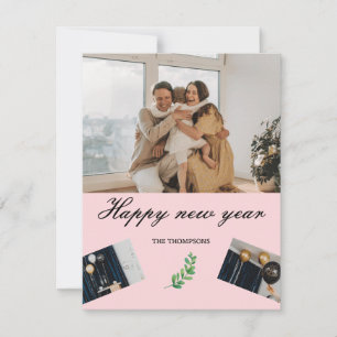 Tarjeta Festiva Elegante años simples y modernos