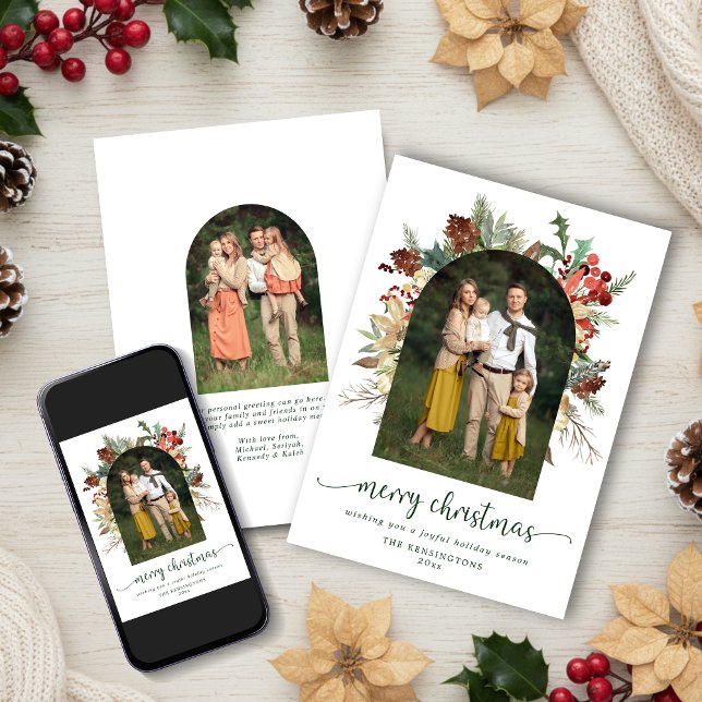 Tarjeta Festiva Elegante Arco de Verdor Merry Fotografía navideña (Subido por el creador)