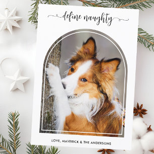 Tarjeta Festiva Elegante Arco Definir Navidades traviesos Mascota 