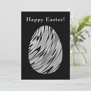 Tarjeta Festiva Elegante arte abstracto moderno huevo negro pascua