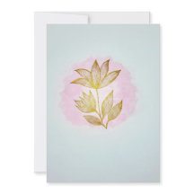 Elegante arte floral dorado de agradecimiento y mu