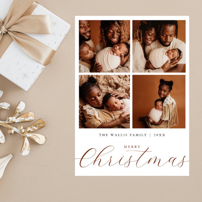 Tarjeta Festiva Elegante beige moderno 4 Navidades de Collage de f (Subido por el creador)