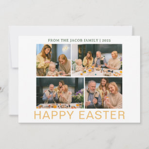 Tarjeta Festiva elegante bendición moderna de Pascua familia cuatr