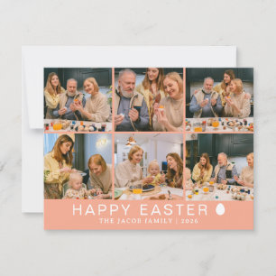 Tarjeta Festiva Elegante Bendición Moderna de Pascua Familia Seis