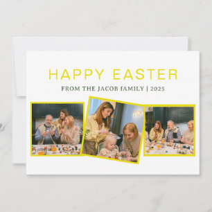 Tarjeta Festiva elegante bendición moderna de Pascua familia tres 