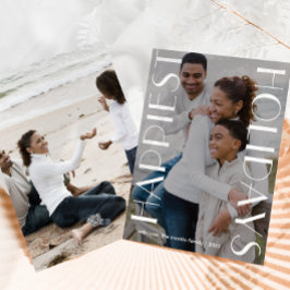 Tarjeta Festiva Elegante Blanco Dos Fotografías Estilizadas Más Fa