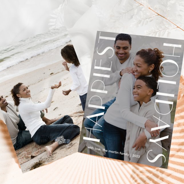 Tarjeta Festiva Elegante Blanco Dos Fotografías Estilizadas Más Fa (Subido por el creador)