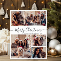 Elegante blanco negro 5 Navidades de Collage de fo