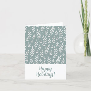TARJETA FESTIVA ELEGANTE BLANCO VERDE FELIZ LOGOTIPO DE NEGOCIOS