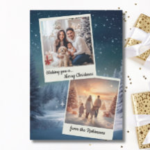 Elegante Blue Modern Dos Navidades Collages de fot