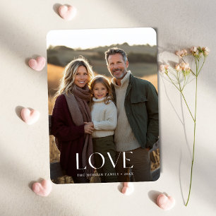 Tarjeta Festiva Elegante Boho Love Family Kids Foto Valentines