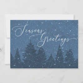 Tarjeta Festiva Elegante Business Holiday Light Blue