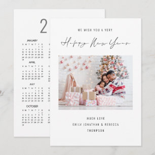 Tarjeta Festiva Elegante calendario fotográfico 2027 Feliz Año Nue