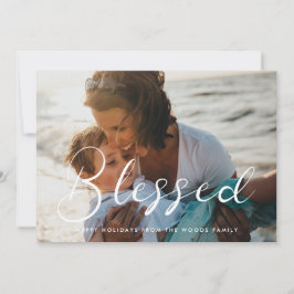 Tarjeta Festiva Elegante caligrafía bendecida foto Inspiradora